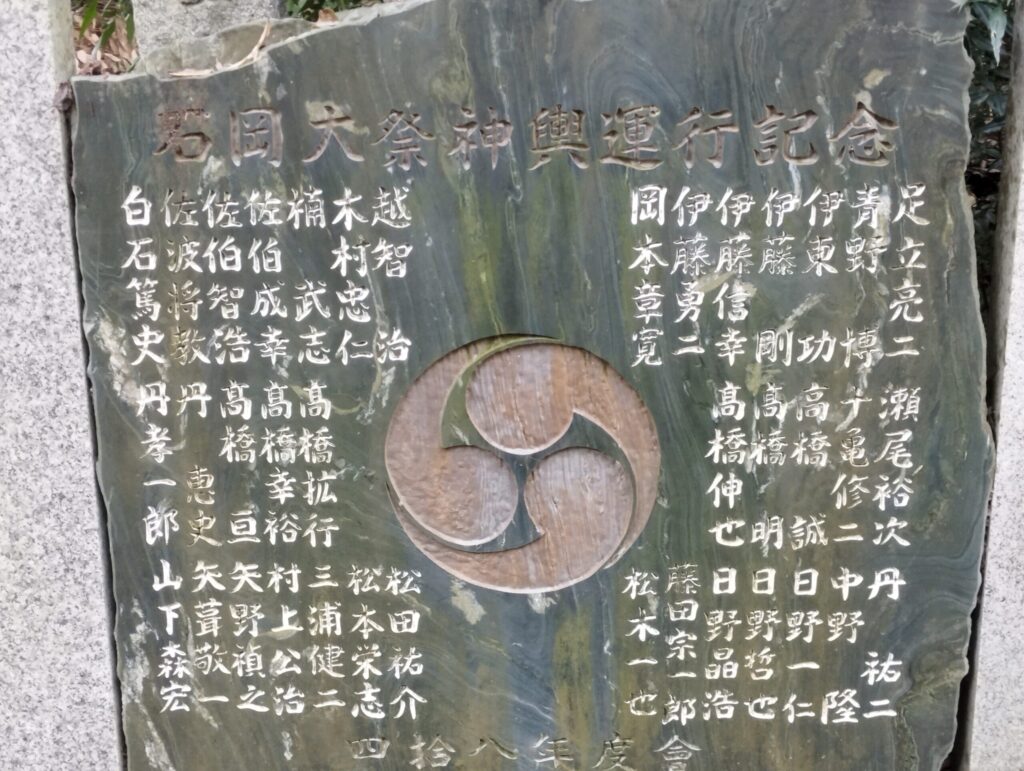 石岡神社　右三つ巴紋