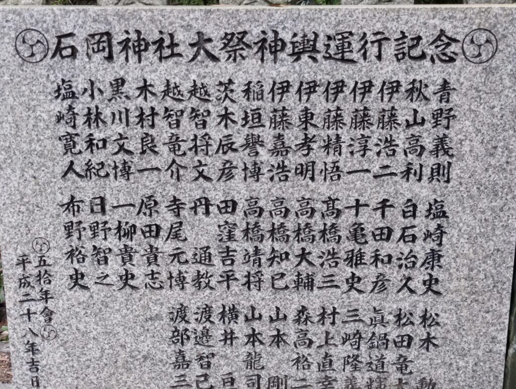 石岡神社　右三つ巴紋